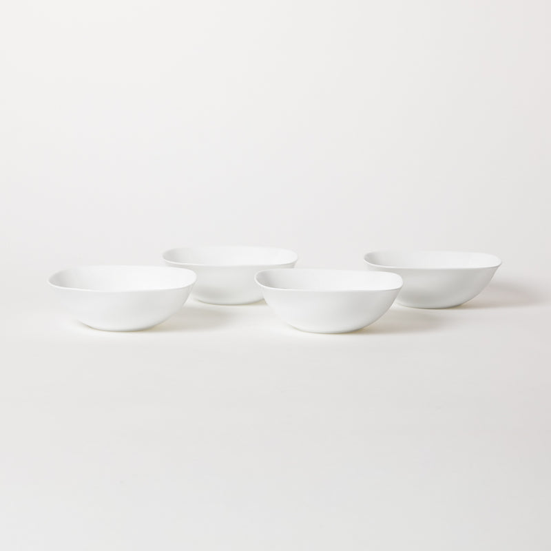 Gibson Home Ultra Piazza 12pc Opal Glass Dinnerware Set - White - Soft Square - Gift Box