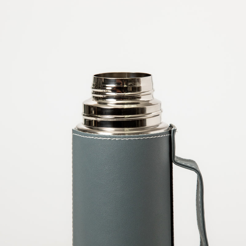 Mr. Coffee Leatherette 23oz Stainless Steel Double Wall Thermal Bottle w/ Lid & PU Handle - Black - Open Stock