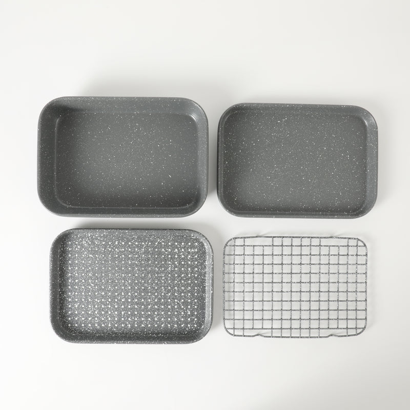 Oster Greystone 4pc Carbon Steel Toast Oven Bake Set - Gift Box
