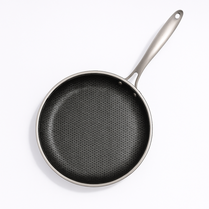 Gibson Home Elsenborn 11" Stainless Steel Frying Pan - Embossed Non-Stick Interior - Color Sleeve